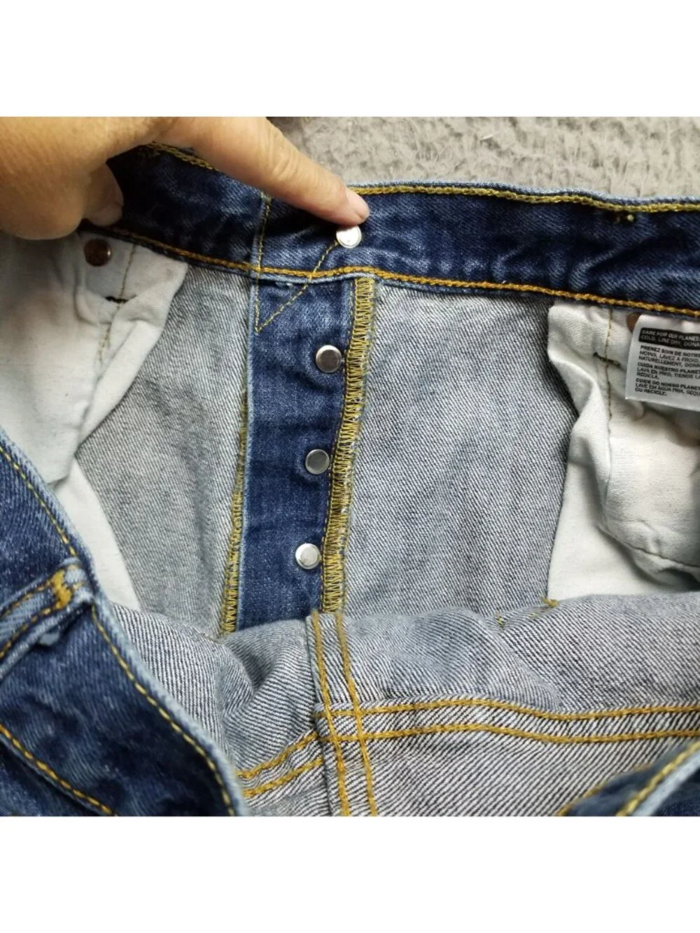 Levis Jeans Mens 38x30 Blue 501 Cotton Denim Button Fly Classic Straight *Read*